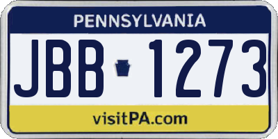 PA license plate JBB1273