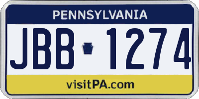 PA license plate JBB1274