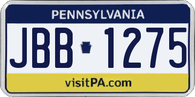 PA license plate JBB1275