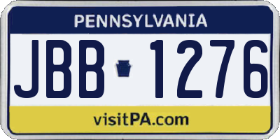 PA license plate JBB1276