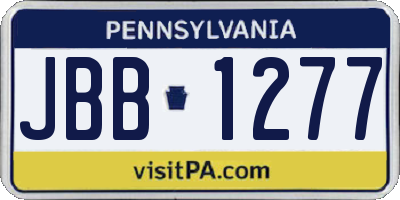 PA license plate JBB1277