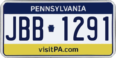 PA license plate JBB1291