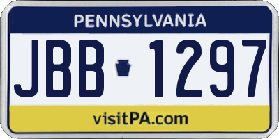 PA license plate JBB1297