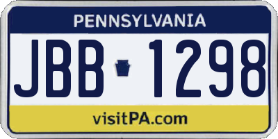 PA license plate JBB1298