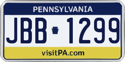 PA license plate JBB1299