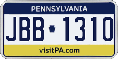 PA license plate JBB1310