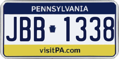 PA license plate JBB1338