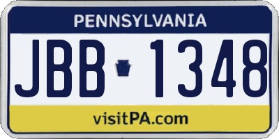 PA license plate JBB1348