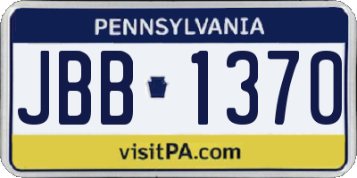 PA license plate JBB1370