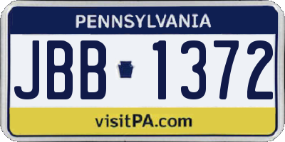 PA license plate JBB1372