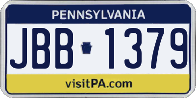 PA license plate JBB1379