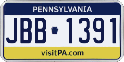 PA license plate JBB1391