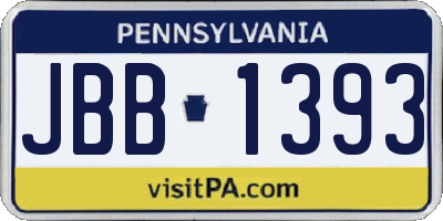 PA license plate JBB1393