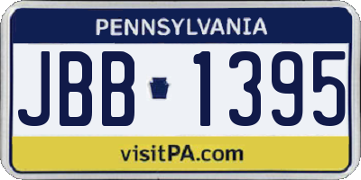 PA license plate JBB1395