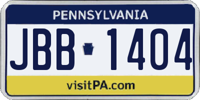 PA license plate JBB1404