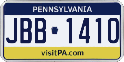 PA license plate JBB1410