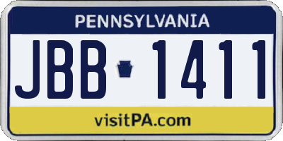 PA license plate JBB1411