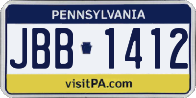 PA license plate JBB1412