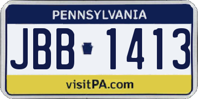 PA license plate JBB1413