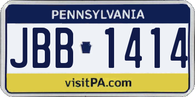 PA license plate JBB1414