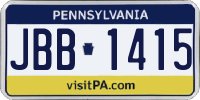 PA license plate JBB1415