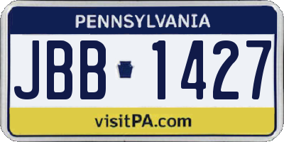 PA license plate JBB1427