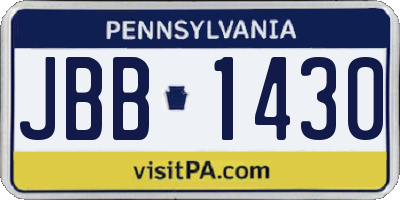 PA license plate JBB1430