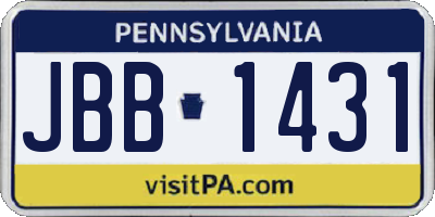 PA license plate JBB1431