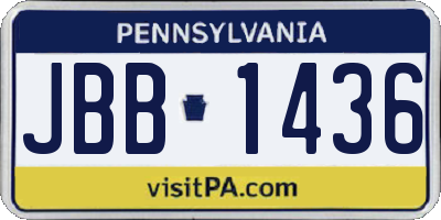 PA license plate JBB1436