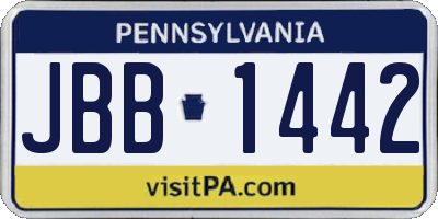 PA license plate JBB1442