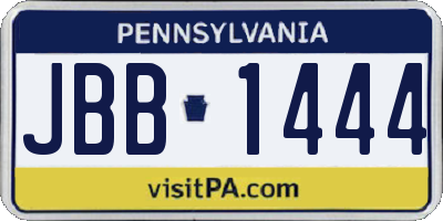 PA license plate JBB1444