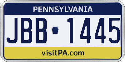 PA license plate JBB1445