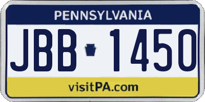 PA license plate JBB1450