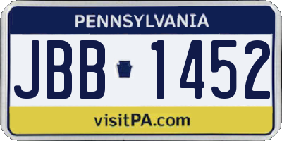 PA license plate JBB1452