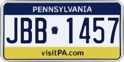 PA license plate JBB1457