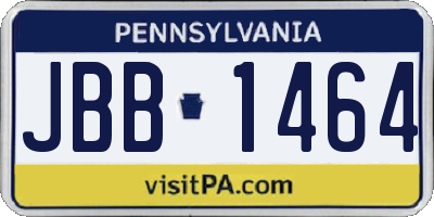 PA license plate JBB1464