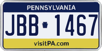 PA license plate JBB1467