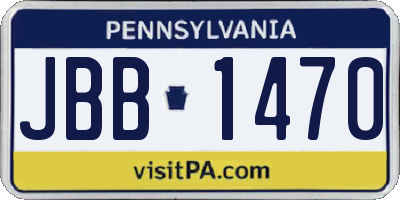 PA license plate JBB1470