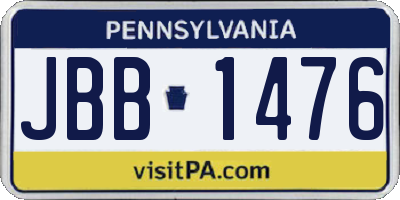 PA license plate JBB1476