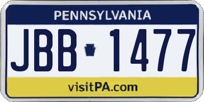 PA license plate JBB1477