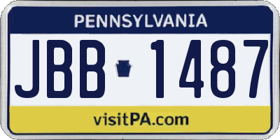 PA license plate JBB1487