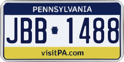 PA license plate JBB1488