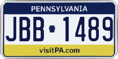 PA license plate JBB1489