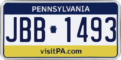 PA license plate JBB1493