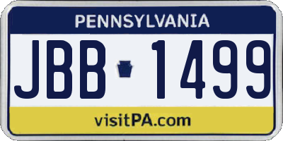 PA license plate JBB1499