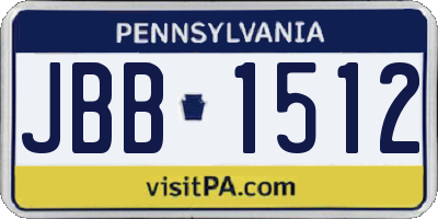 PA license plate JBB1512