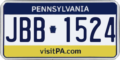 PA license plate JBB1524