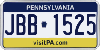 PA license plate JBB1525