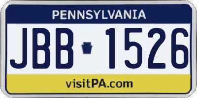 PA license plate JBB1526