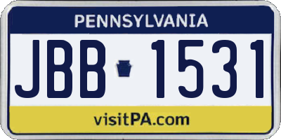 PA license plate JBB1531